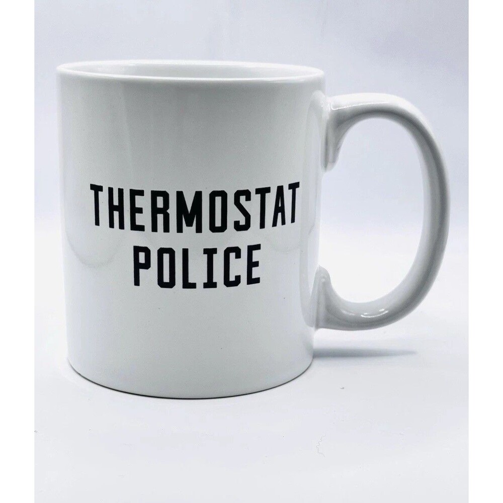 Thermostat Police Coffee Mug 16 oz Funny Office Coworker White Ceramic Mug